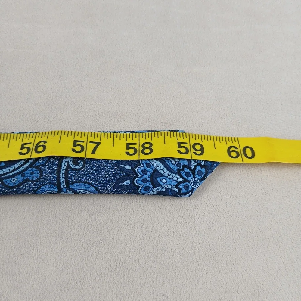 Perry‎ Ellis Portfolio 3.25x60 Mens Tie Silk Jacquard Blue Paisley
